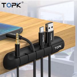 TOPK Zwarte Kabelhouder - Kabelclip voor 5 kabels -  2 stuks